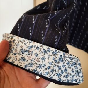 Ben Sherman Black Shirt Button Down Ditsy Floral Preppy Stripes Size 3/ L